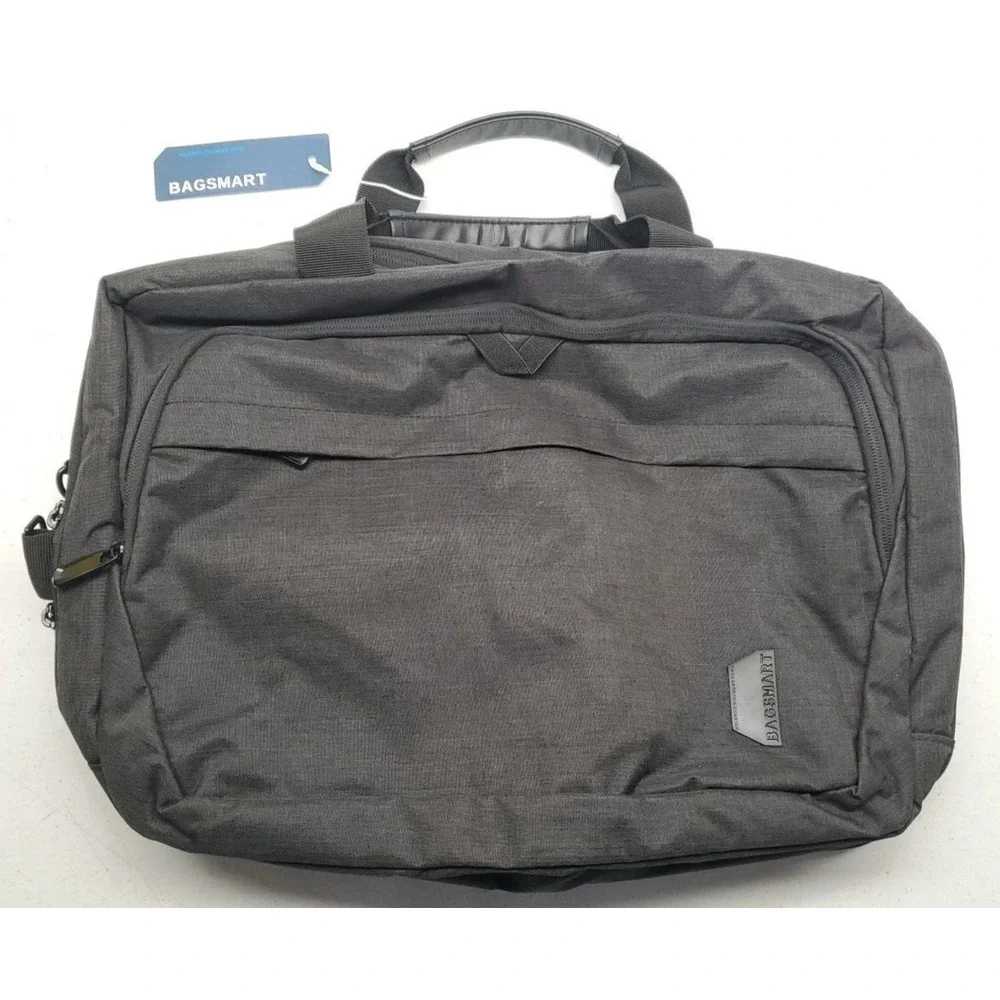 Bagsmart 17.3 Inch Expandable Laptop Computer Bag w/Luggage Strap Black